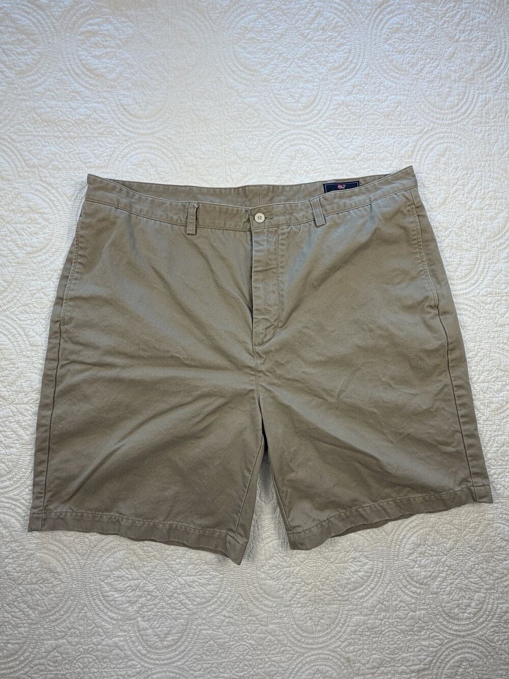 Vineyard Vines Mens Club Shorts Size 40 Khaki Tan 9” 100% Cotton
